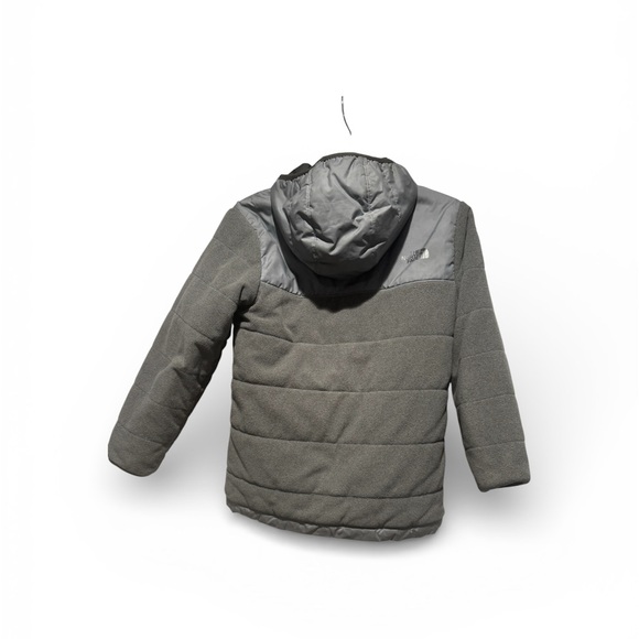 North Face Gray Hooded Jacket with Neon Accents reversible - Picture 3 of 3